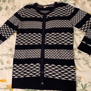 NWOT Black + White Geometric Cardigan